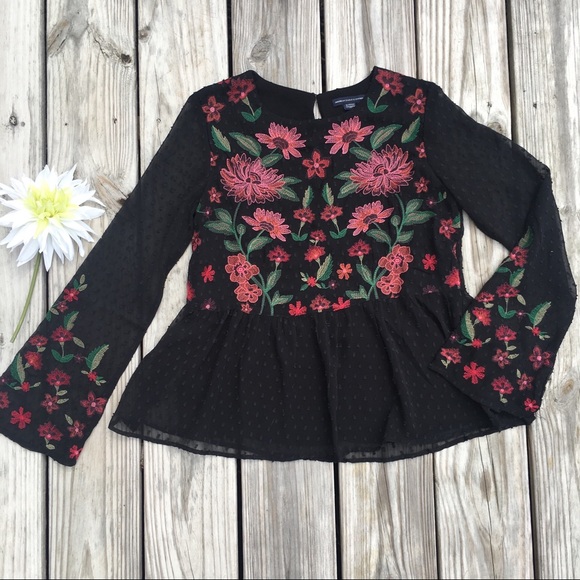 American Eagle Outfitters Tops - American Eagle Floral Embroidered Peplum Top